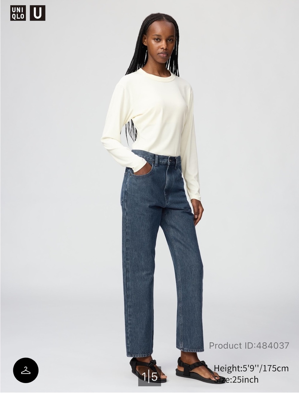 Uniqlo High Rise Regular Jeans Natural Blue 29 NWT